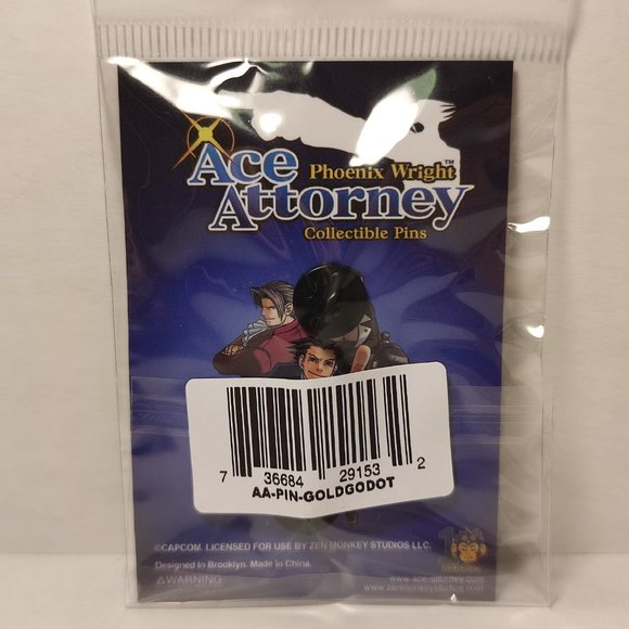 Ace Attorney Phoenix Wright Godot Golden Series Collectible Enamel Pin - Picture 3 of 4